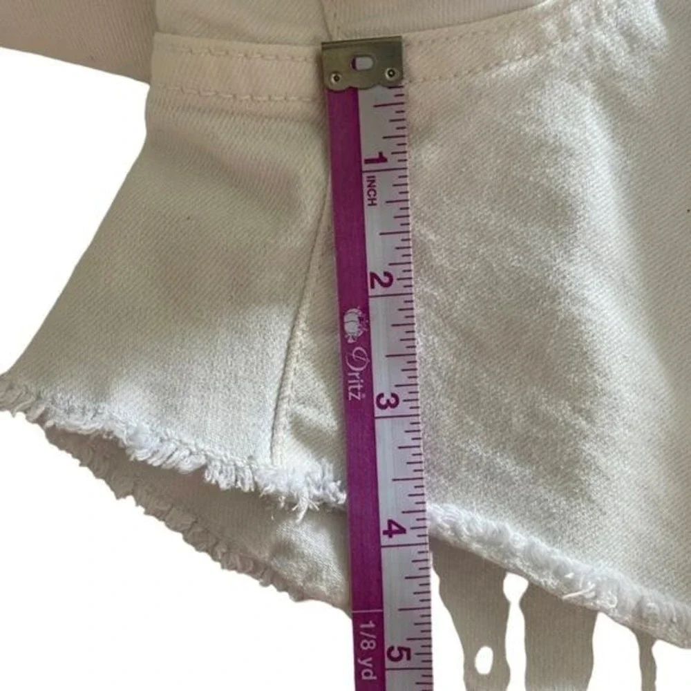 J. Crew Denim Shorts Womens 30 White High‎ Rise Button Fly Raw Hem Cut Off